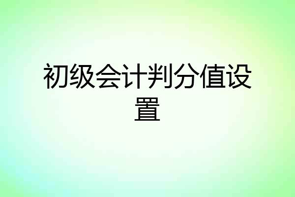 初级会计判分值设置