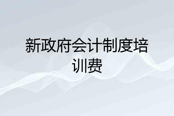 新政府会计制度培训费