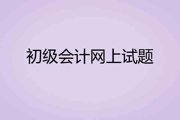 初级会计网上试题