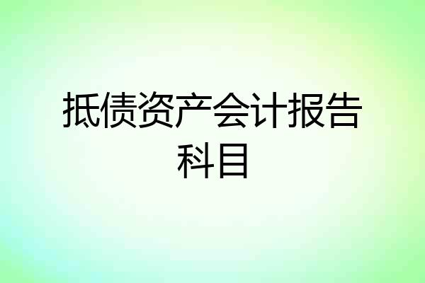 抵债资产会计报告科目