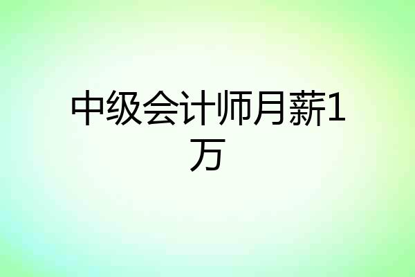中级会计师月薪1万