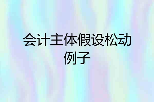会计主体假设松动例子