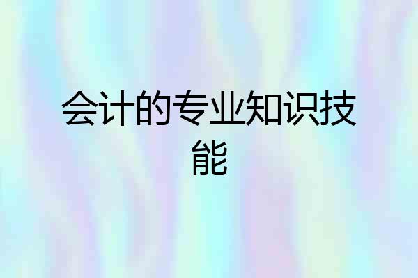 会计的专业知识技能