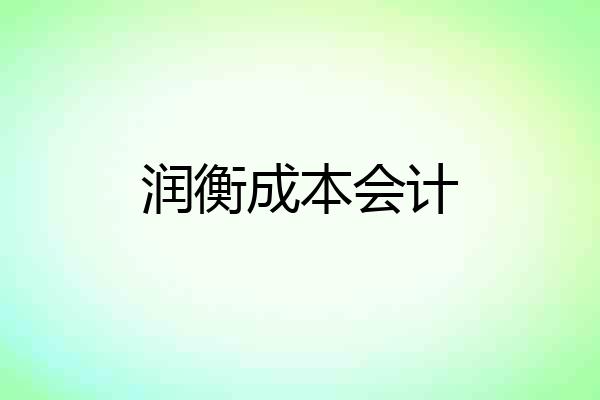 润衡成本会计