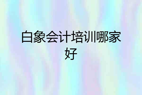 白象会计培训哪家好