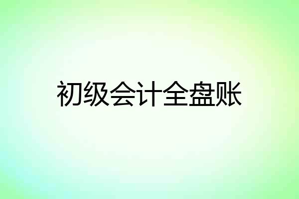 初级会计全盘账