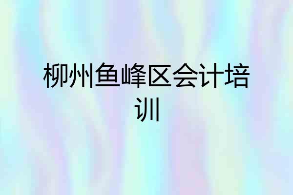 柳州鱼峰区会计培训