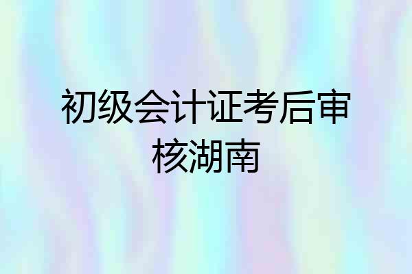 初级会计证考后审核湖南