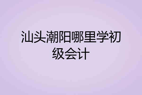 汕头潮阳哪里学初级会计