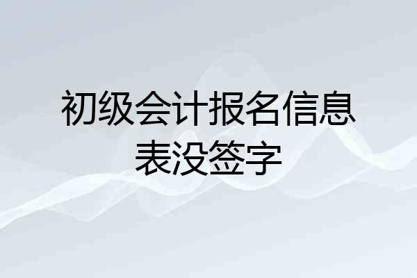 初级会计报名信息表没签字