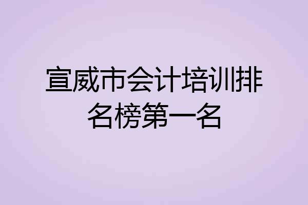 宣威市会计培训排名榜第一名
