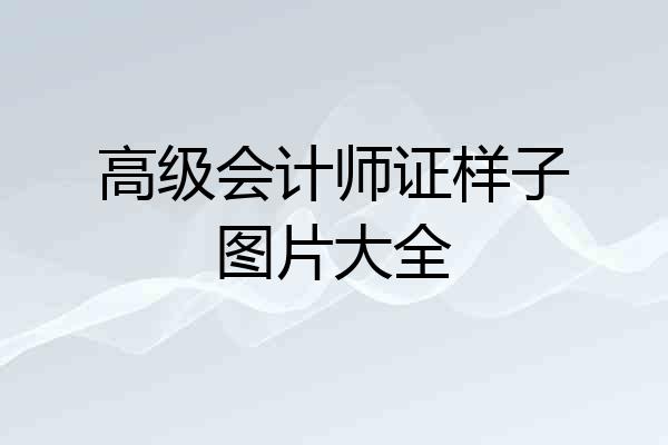 高级会计师证样子图片大全