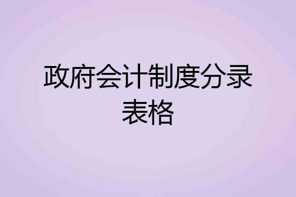 政府会计制度分录表格