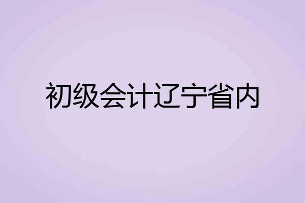 初级会计辽宁省内