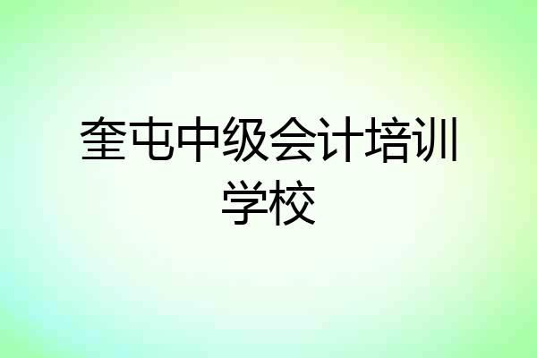 奎屯中级会计培训学校