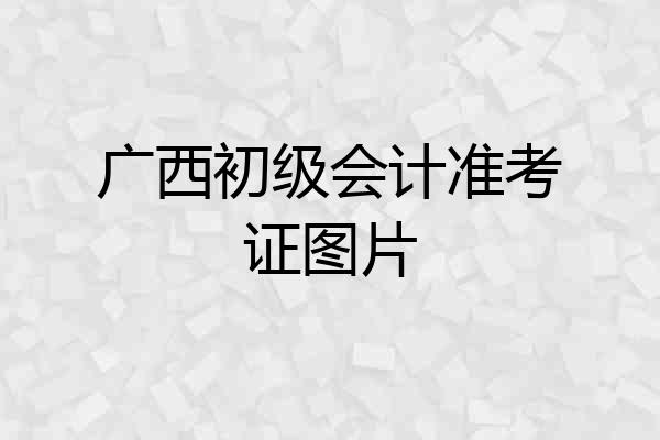 广西初级会计准考证图片