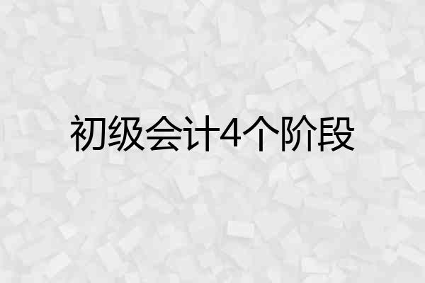 初级会计4个阶段