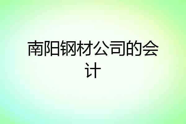 南阳钢材公司的会计
