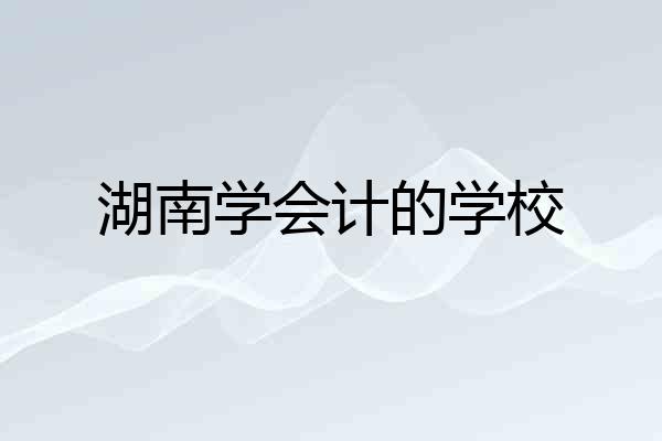 湖南学会计的学校