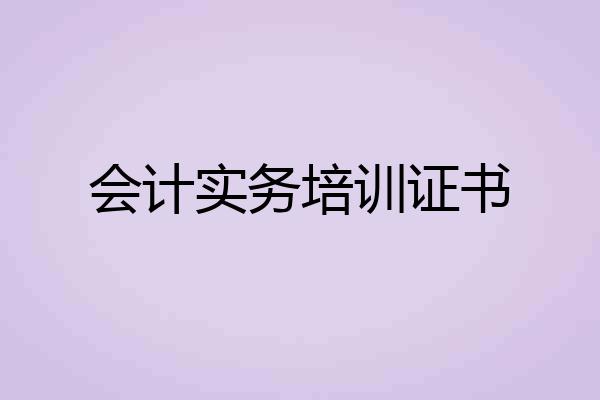 会计实务培训证书