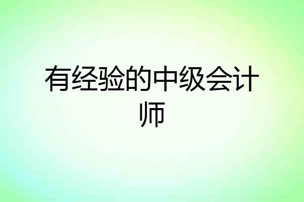 有经验的中级会计师
