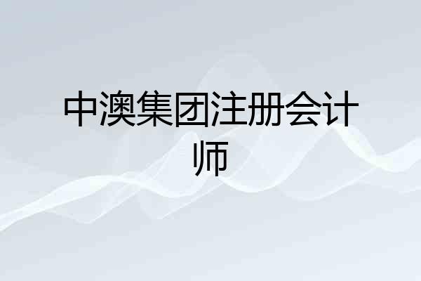 中澳集团注册会计师