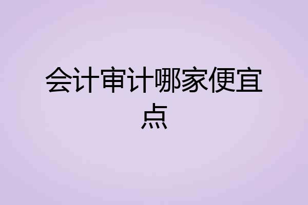 会计审计哪家便宜点