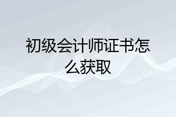 初级会计师证书怎么获取