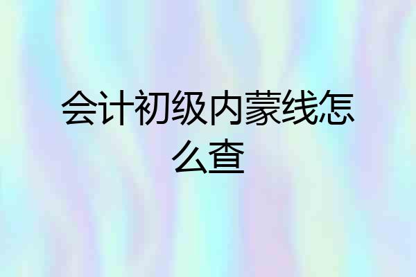 会计初级内蒙线怎么查