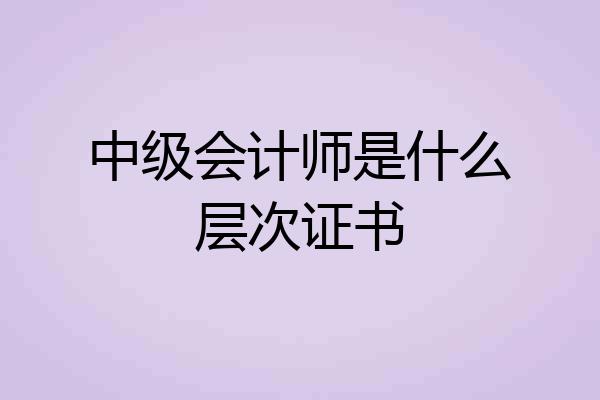 中级会计师是什么层次证书