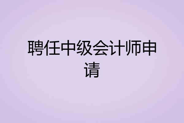 聘任中级会计师申请