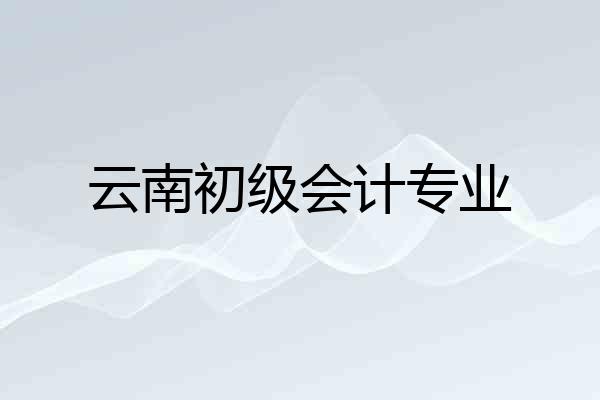 云南初级会计专业