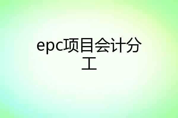 epc项目会计分工