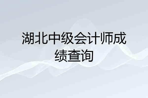 湖北中级会计师成绩查询
