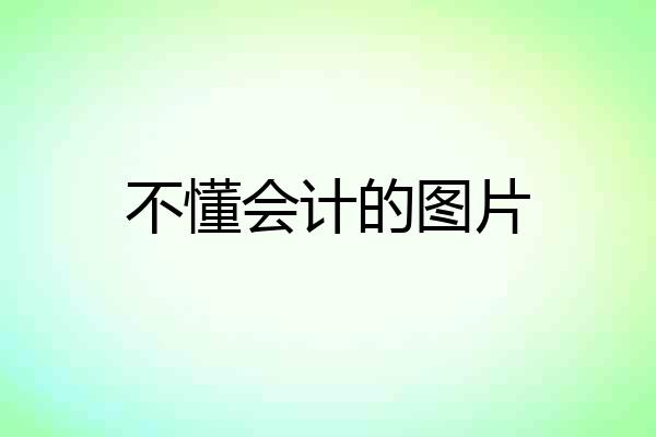 不懂会计的图片