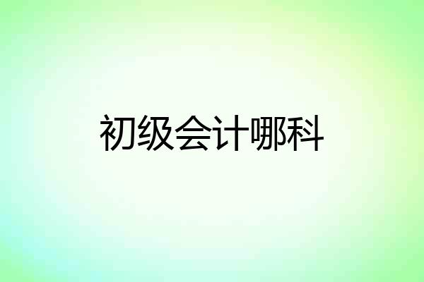 初级会计哪科