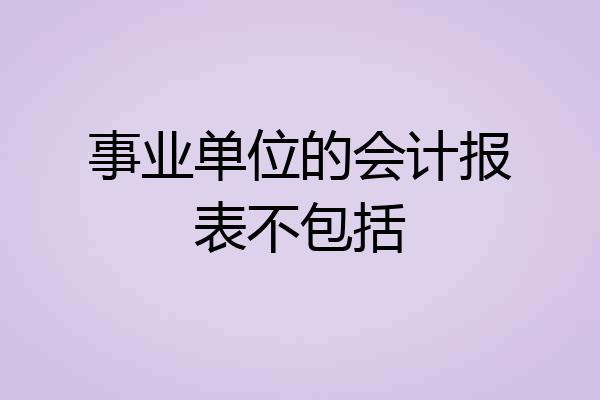 事业单位的会计报表不包括
