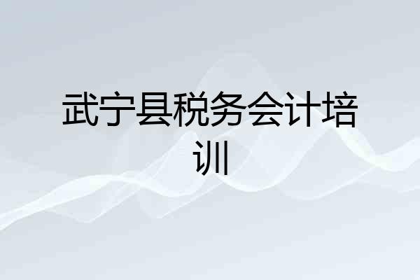 武宁县税务会计培训