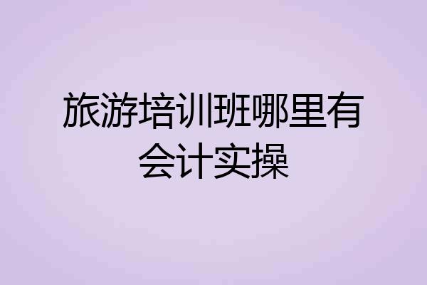 旅游培训班哪里有会计实操