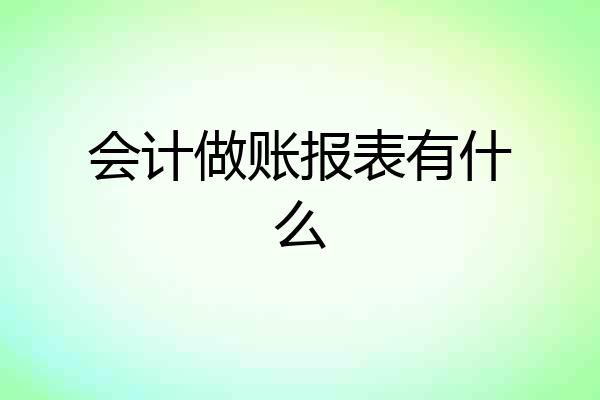 会计做账报表有什么