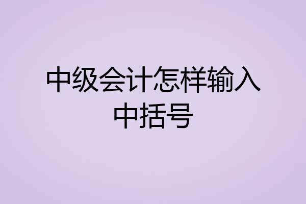中级会计怎样输入中括号