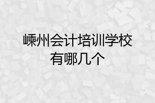 嵊州会计培训学校有哪几个