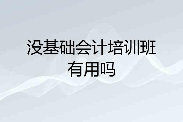 没基础会计培训班有用吗