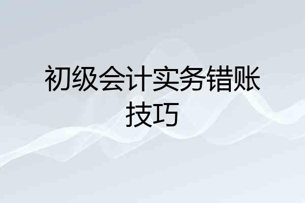 初级会计实务错账技巧