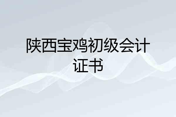 陕西宝鸡初级会计证书