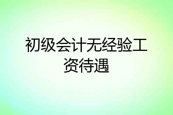 初级会计无经验工资待遇
