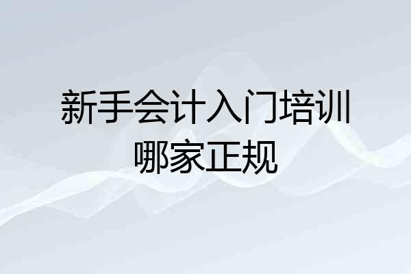 新手会计入门培训哪家正规