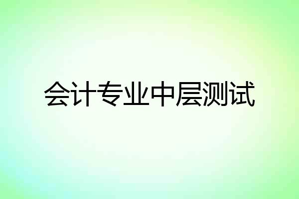 会计专业中层测试