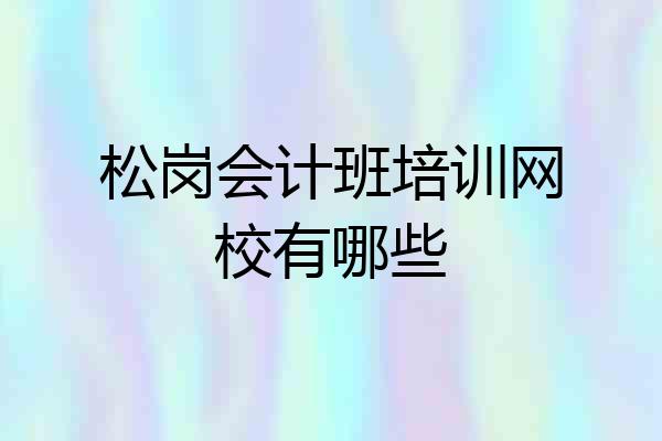 松岗会计班培训网校有哪些