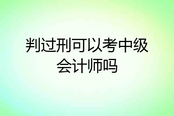 判过刑可以考中级会计师吗